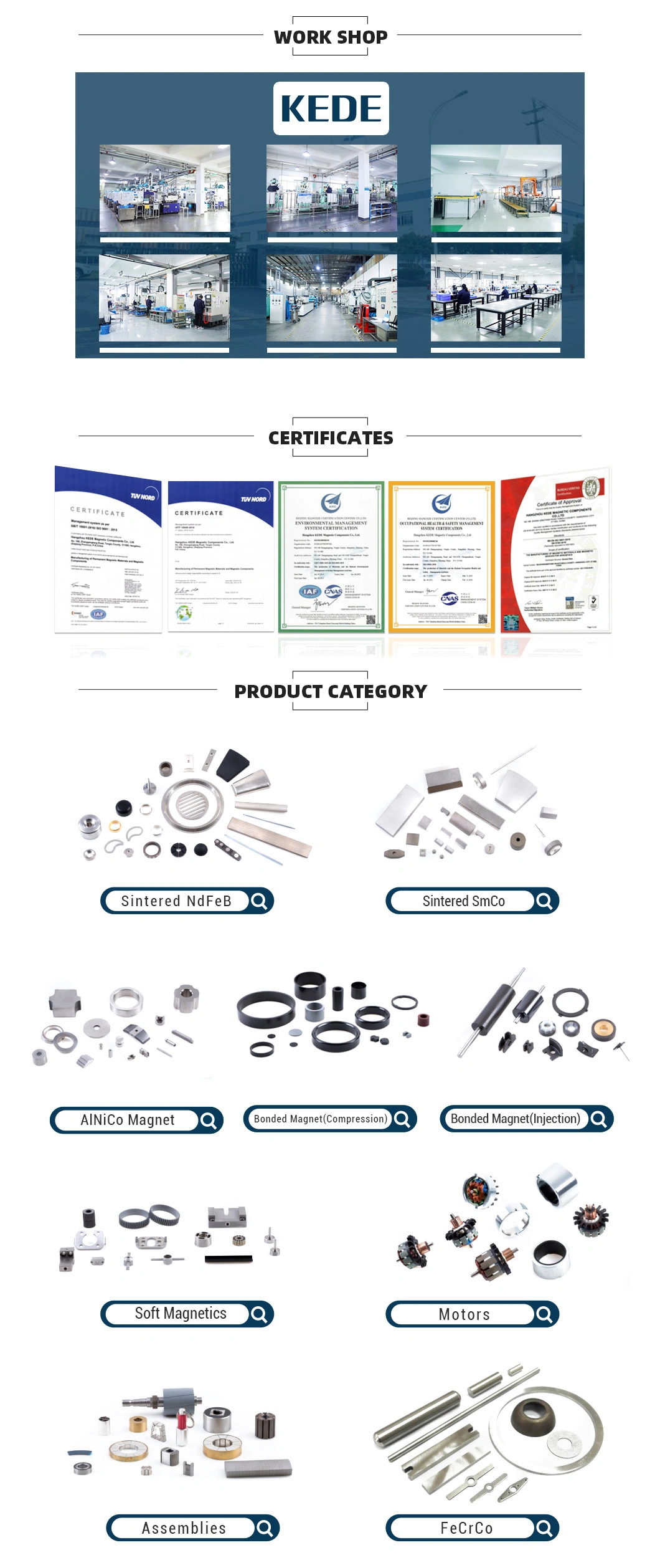 High Quality Permanent Magnetic Coil Core Assembly