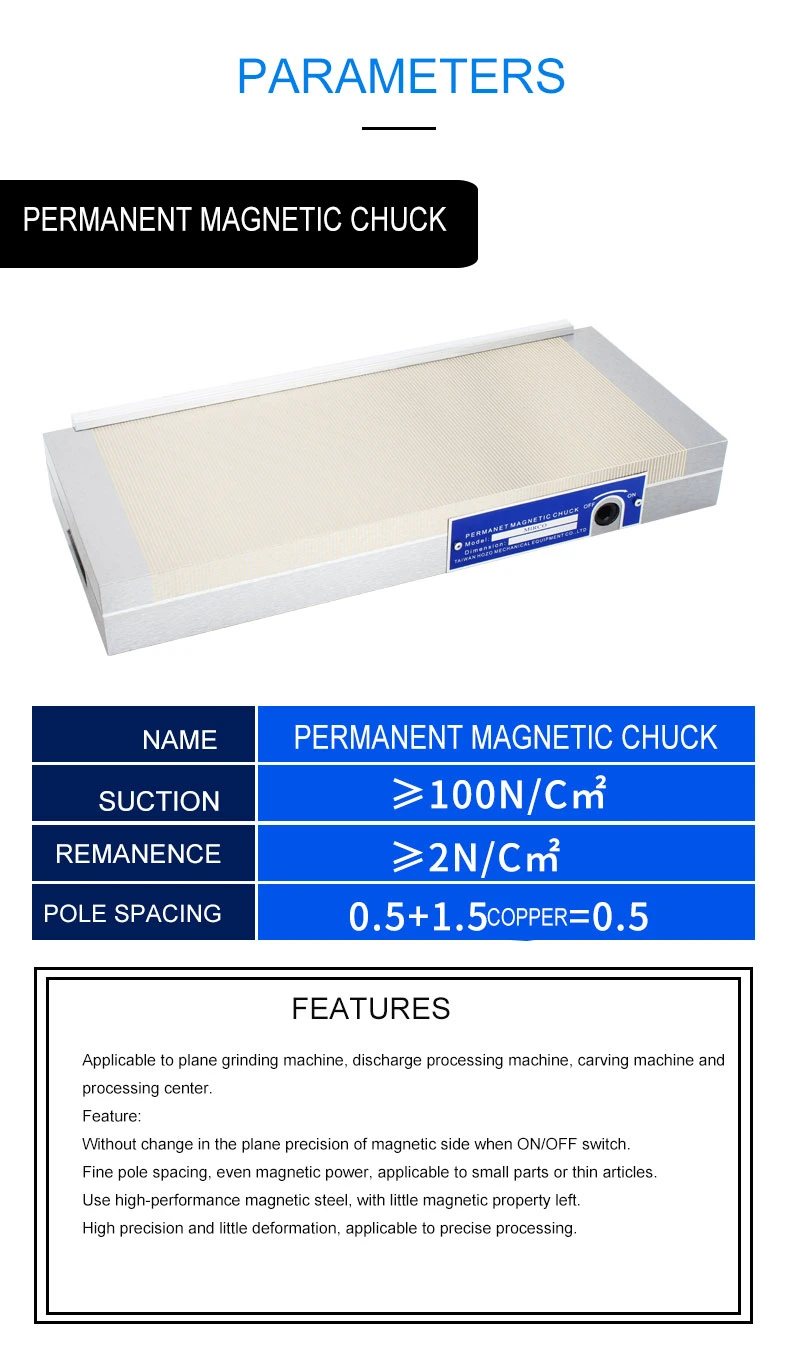 200*400 Grinding Machine Accessory Permanent Magnetic Chuck/ No Electricity, Manual Power Surface Grinder Magnetic Chuck/Sucker